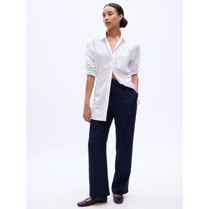 NWT Gap Factory Tencel Lyocell Pleated Trousers Pants 16T 16 Tall Navy A442